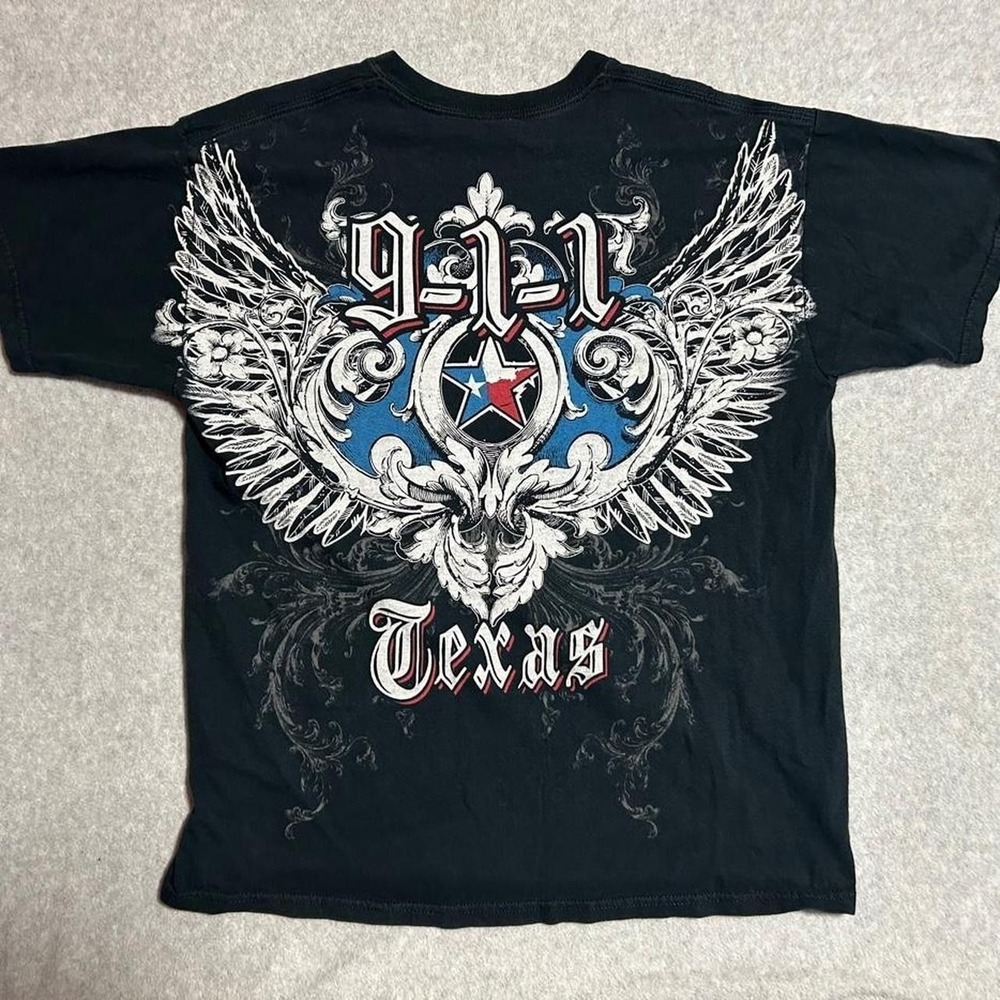 Y2K Gildan Texas Cotton T-Shirt 9-1-1 Texas Size L
